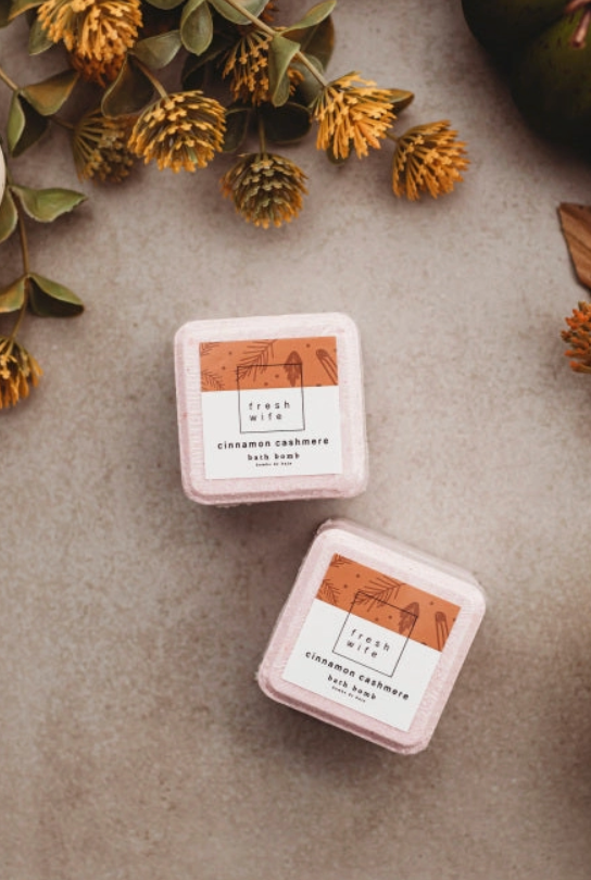 Fresh Wife Soap Co Bath Bomb Cinnamon Cashmere
