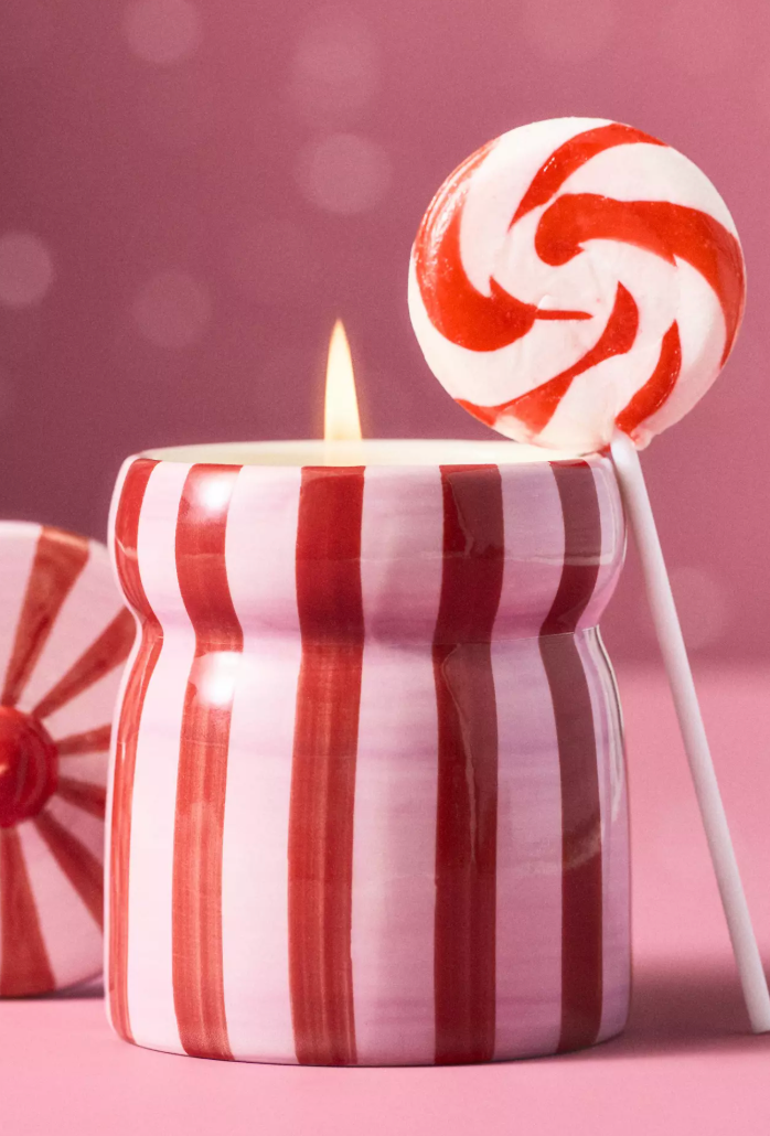 Paddywax Cabana Stripe Candle Pink Peppermint