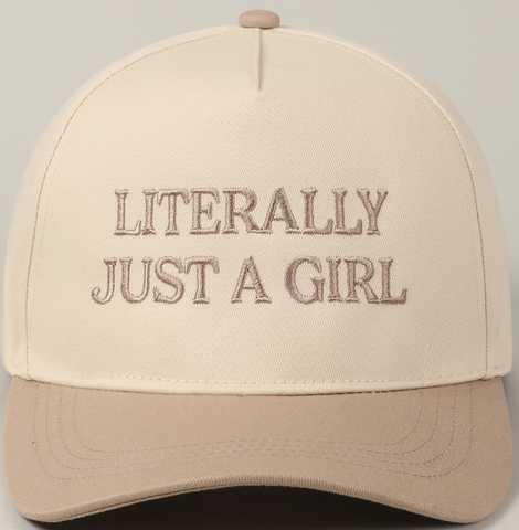 Fashion City Literally Just A Girl Cap Beige