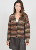 RD Style Coco Stripe Cardigan Brown Mix