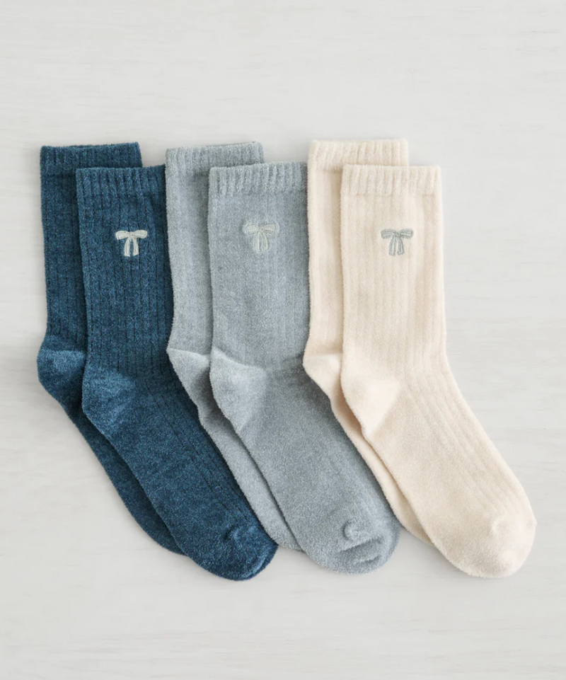 Lemon Velvet Cozy Crew Blue Combo