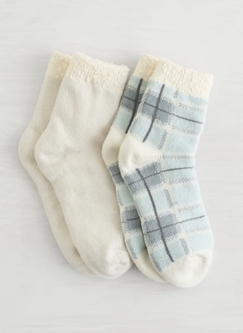 Lemon 2pk Snow Day Low Cut Socks Blue