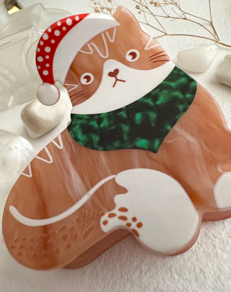 Pika & Bear Gingerbread Festive Cat Hair Clip