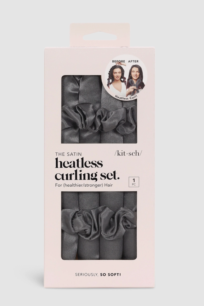 Kitsch Satin Heatless Curling Set Charcoal