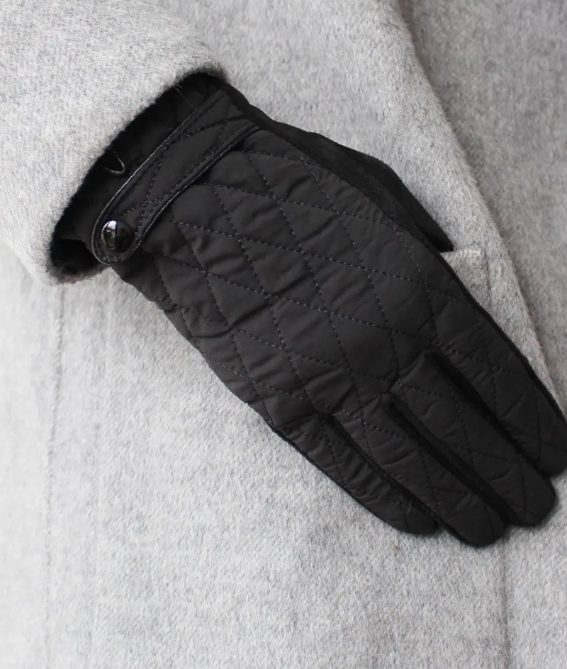 La Sole Diamond Stitch Gloves Black
