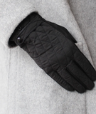 La Sole Diamond Stitch Gloves Black