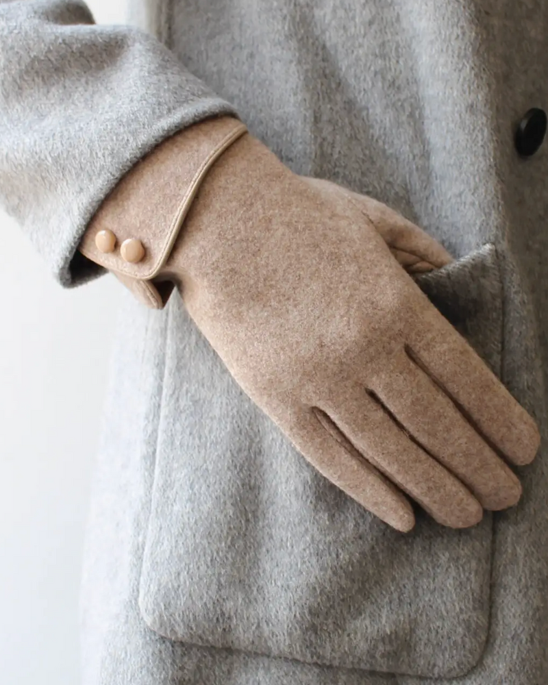 La Sole Microsuede Gloves Beige