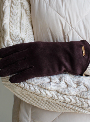 La Sole Microsuede Gloves Chocolate