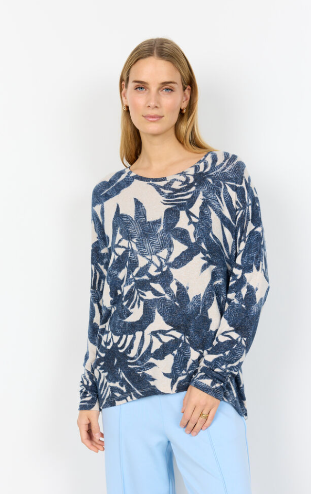 Soyaconcept Biara Print Sweater Navy Combo