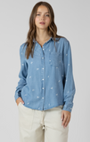 Dex Embroidered Button Down Shirt Med Blue