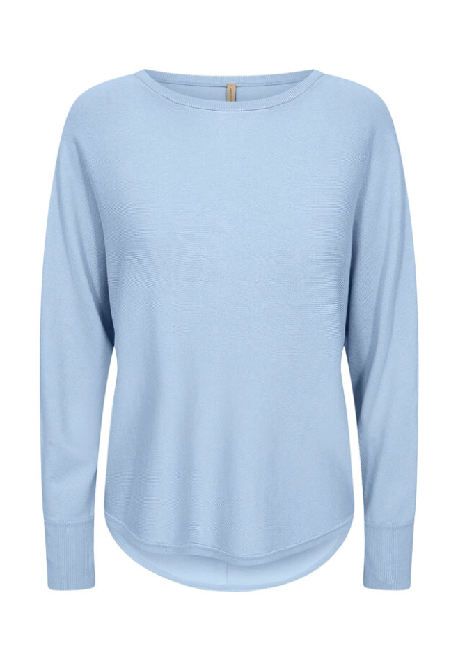 Soyaconcept Dollie Back Button Sweater Windsurfer Blue