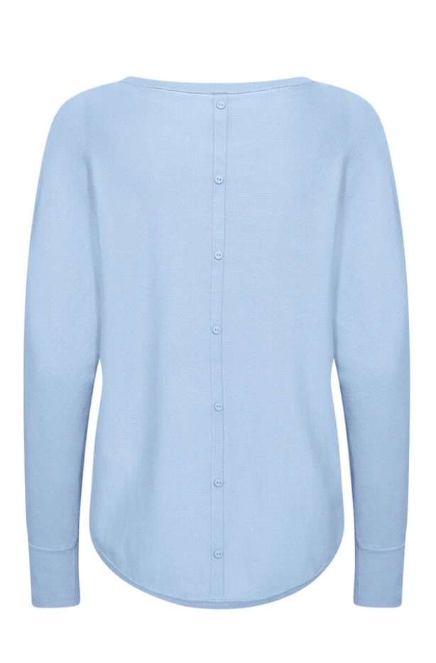 Soyaconcept Dollie Back Button Sweater Windsurfer Blue
