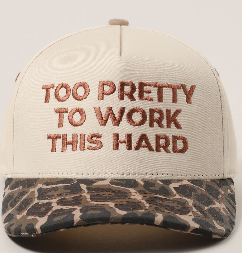 Fashion City Too Pretty To Work Cap Leopard
