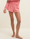 Z Supply Rosie Gingham Lounge Short Kiss Me Red