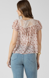 Dex Lace Tie Front Top Floral Vine