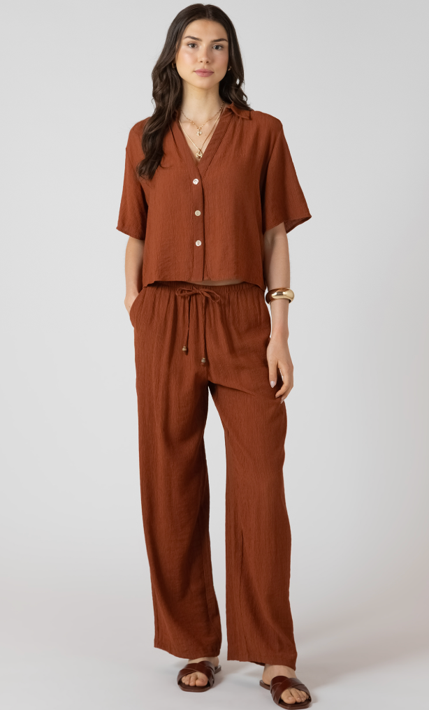 Dex Drawstring Pant Burnt Sienna