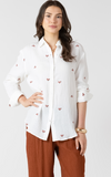 Dex Textured Button Blouse White & Vintage Floral