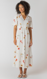 Room 34 Short Sleeve Maxi Dress White Mixed Floral