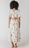Room 34 Short Sleeve Maxi Dress White Mixed Floral
