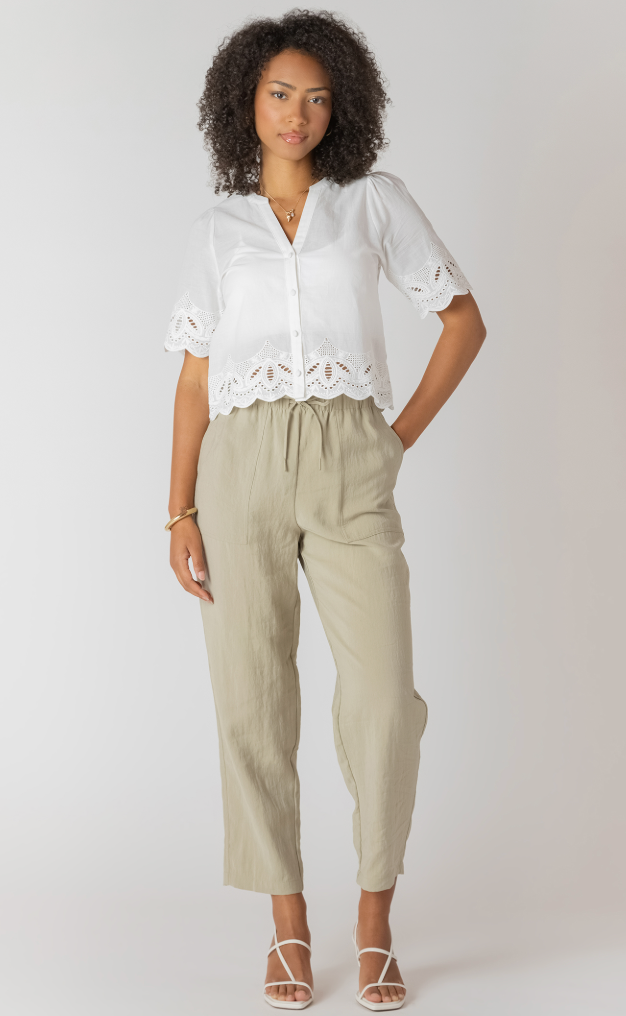 Room 34 Straight Leg Casual Pant Light Sage