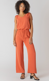 Room 34 High Waist Flowy Wide Leg Pant Copper