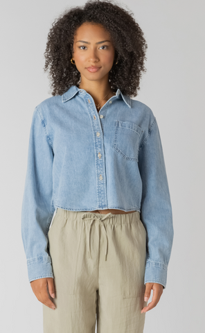 Room 34 Denim Shirt Mid Wash Blue