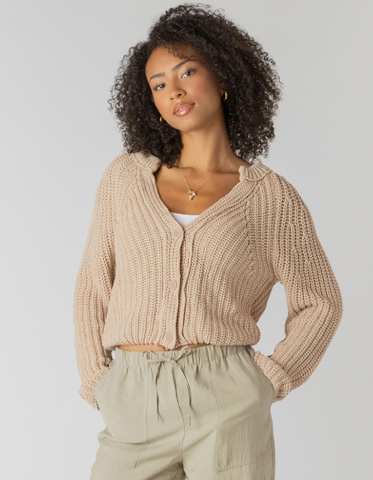 Room 34 Button Front Cardigan Natural