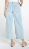Liverpool Stride Crop Wide Leg Pant Marine Flowers