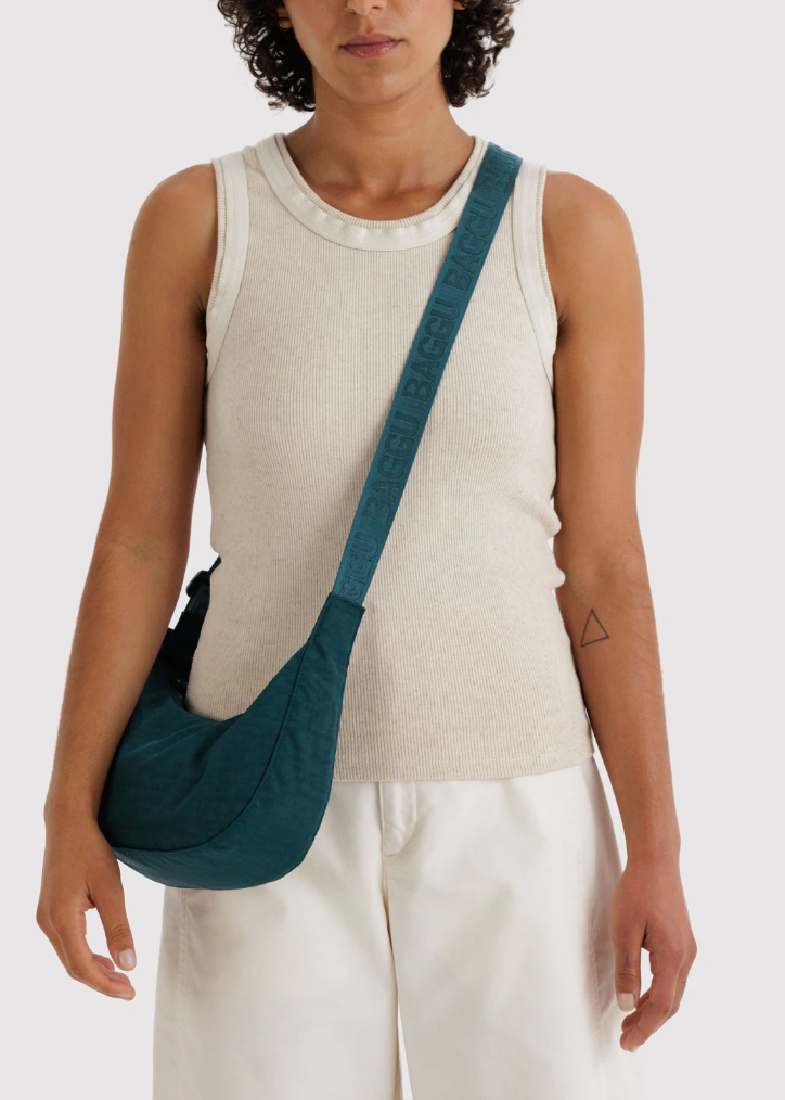 Baggu Small Nylon Crescent Bag Deep Sea