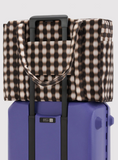 Baggu Cloud Carry On Bag Blurred Gingham Brown