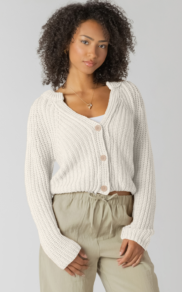 Room 34 Button Front Cardigan Natural