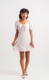 Papillon V Neck Tie Front Mini Dress Lilac