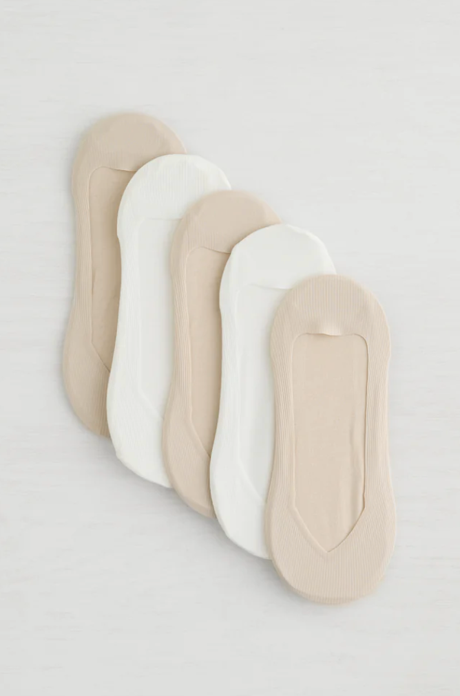 Lemon Laser Liner Socks White Nude