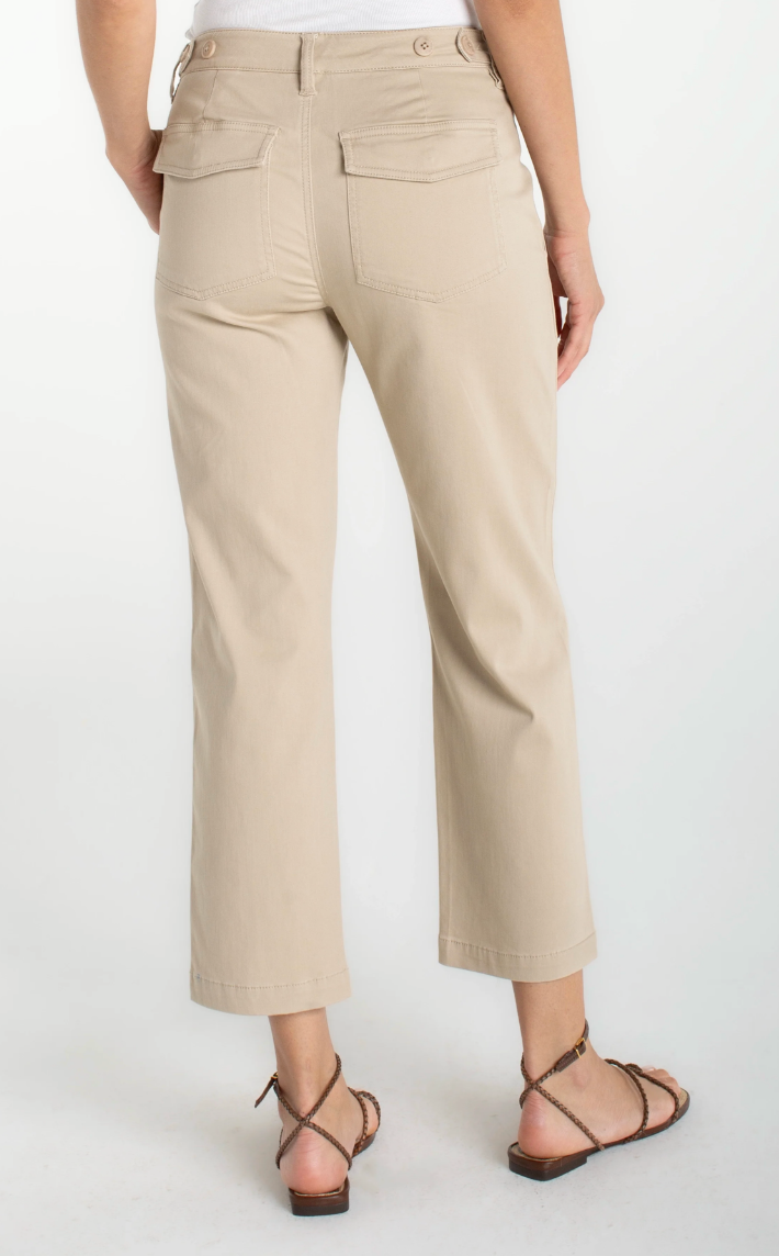 Liverpool Utility Crop Straight Pant Safari Sand