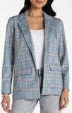 Liverpool Boyfriend Blazer In Blue Multi