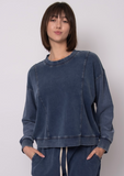 RD Style Kacey Denim Look Pullover Blue