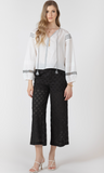 Black Tape Lace Cropped Pant Black