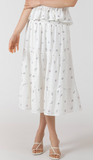 Dex Smocked Waist Midi Skirt Dainty Roses