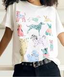 Girl Dangerous Dogs Boyfriend Tee Vintage White