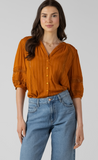 Dex Pin Tuck Blouse Golden Hour