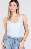Cest Moi Seamless Rib Tank Sky Blue