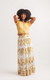 Papillon Boho Print Maxi Skirt Cream