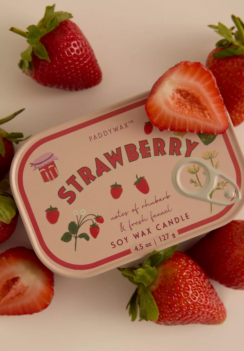 Paddywax Bistro Printed Tin Candle Strawberry