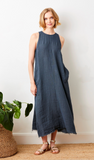 Suzy D Seren Linen Dress Antracite