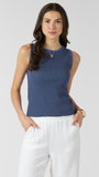 Dex Waffle Knit Tank Blue