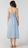 Dex V Waist Dress Light Denim Blue