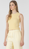 Black Tape Scalloped Tank Lemon Butter