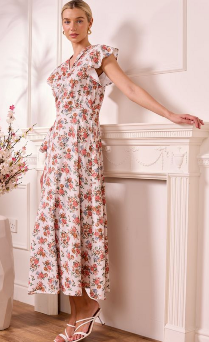 Angeleye Marbella Wrap Dress White Print