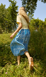 Marigold Tiago Skirt Blue Blocks
