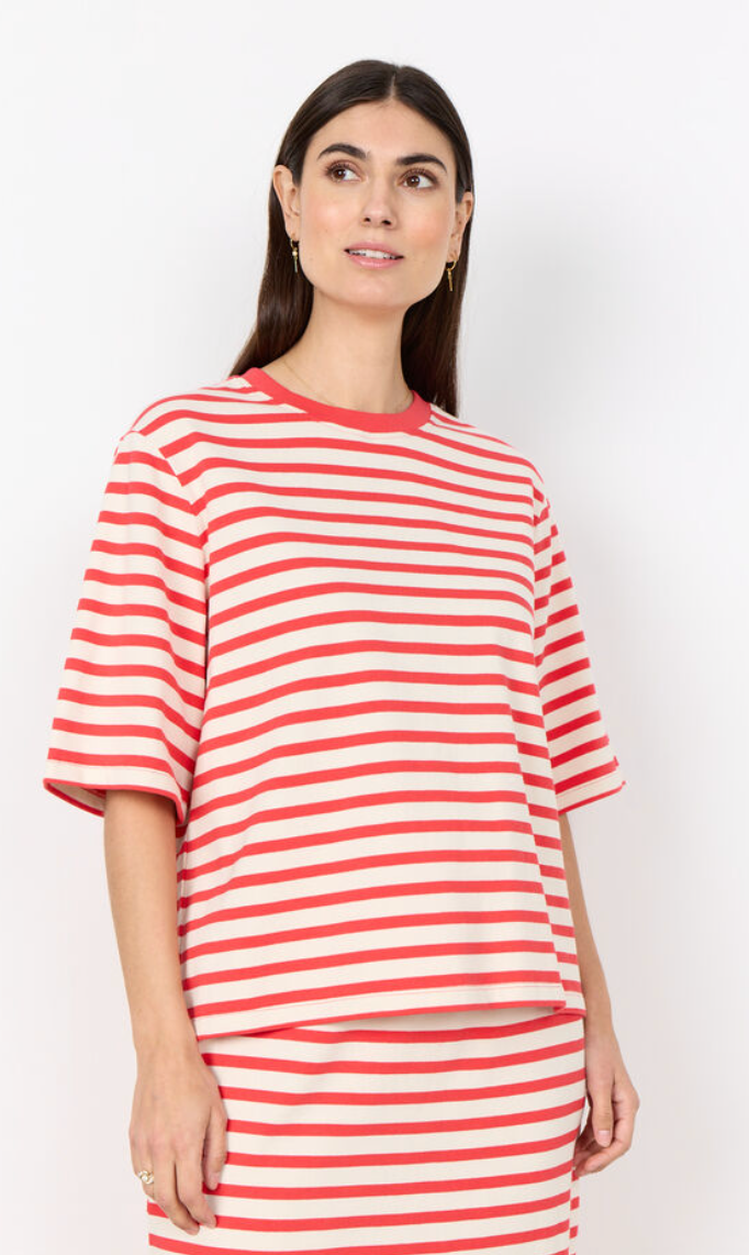 Soyaconcept Fidelia Stripe Tee Bittersweet
